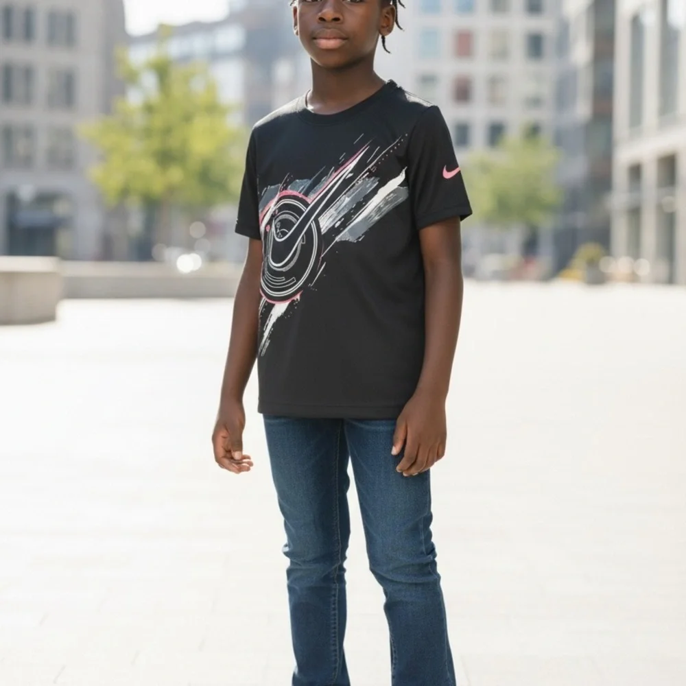 Nike Kids‎ Black and Pink Graphic Tee